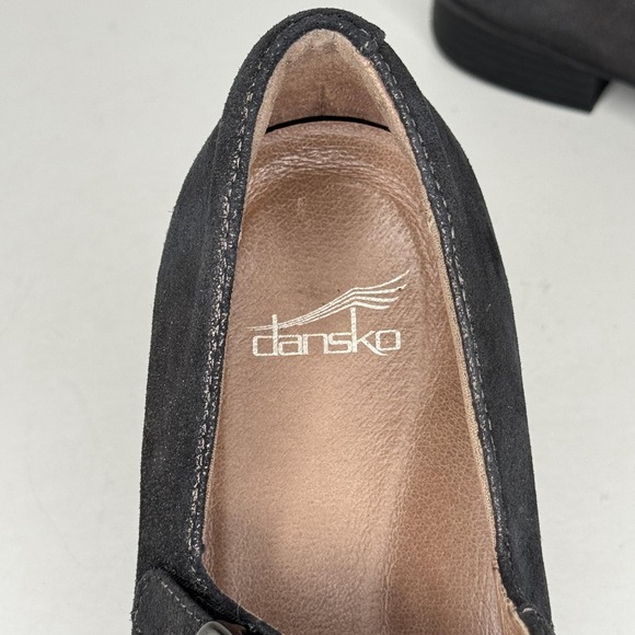 Dansko Shoes Womens Size 40 Black Metallic Leather Mary Jane Low Heel Comfort - Picture 7 of 8